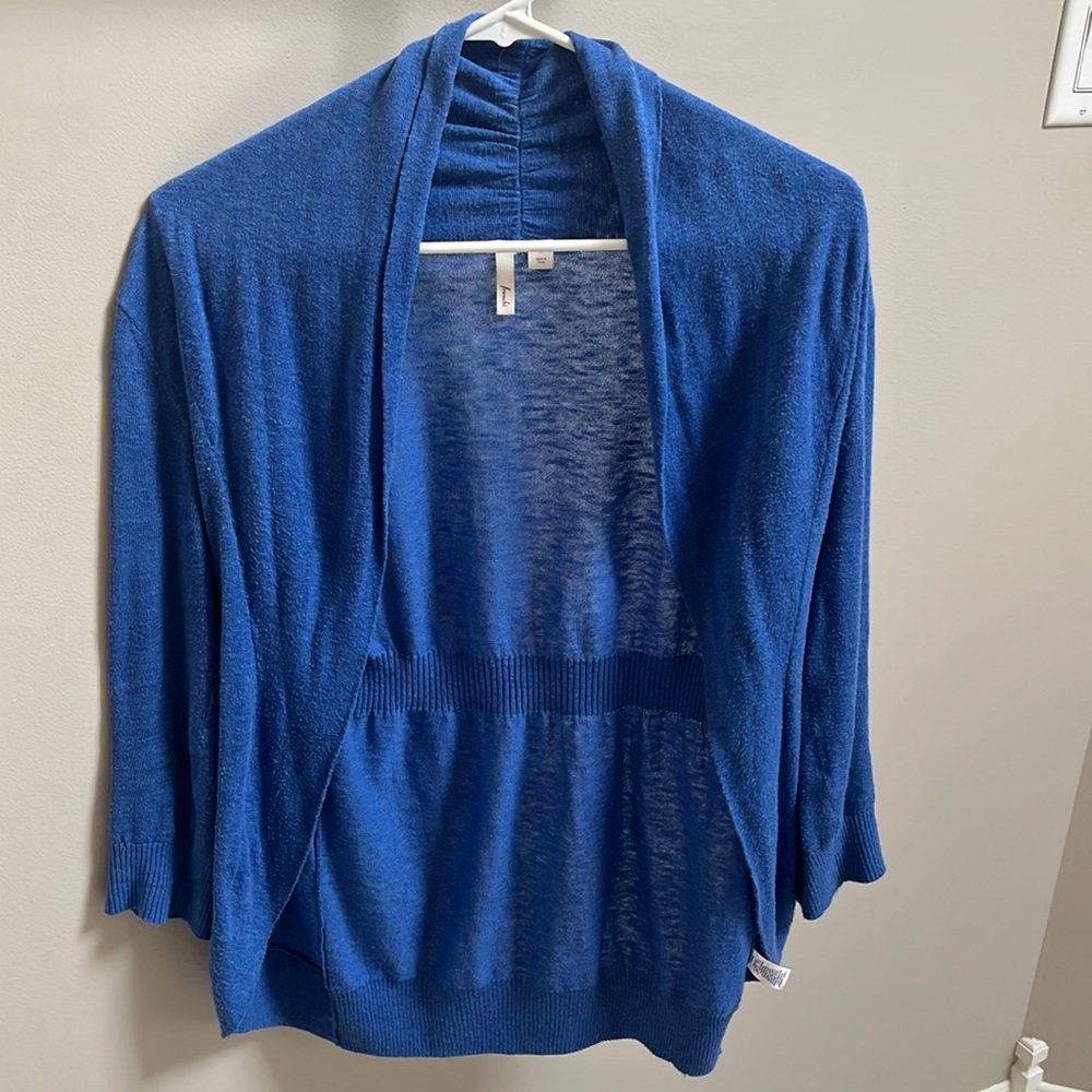 Open blue cotton cardigan from Frenchi in good condition